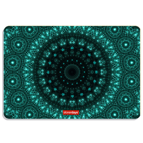StonerDays Neon Vortex Dab Mat in green, 8" size with rubber base for stability, top view
