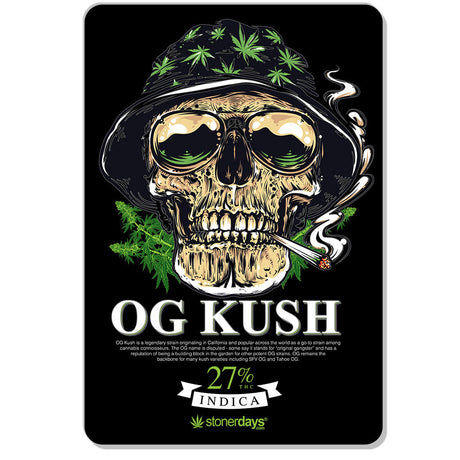 StonerDays OG Kush Dab Mat with vibrant skull design, 8" polyester and silicone, front view