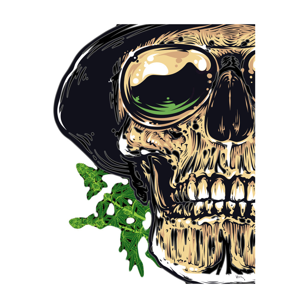StonerDays Og Kush Women's Racerback featuring a skull and cannabis leaf design