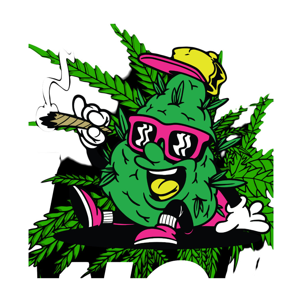 StonerDays Oh Dang! Crop Top Hoodie graphic with cartoon cannabis character