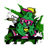 StonerDays Oh Dang! Women's Racerback with cartoon cannabis leaf design, vibrant colors