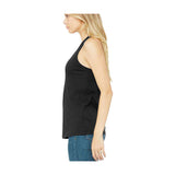 Side view of woman wearing StonerDays Pink Flamingo Racerback tank top in black