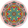 StonerDays Pink Lotus 8" Round Dab Mat with Vibrant Mandala Design, Top View