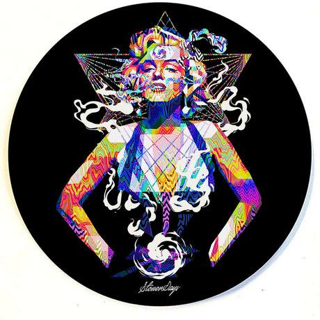 StonerDays 8" Pop Art Marilyn Dab Mat with vibrant, psychedelic design, made of polyester and rubber.