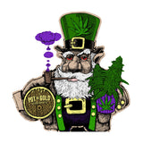StonerDays Pot Of Gold Women's Racerback featuring a leprechaun with cannabis motifs