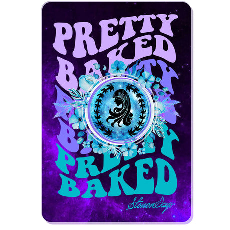 StonerDays Pretty Baked Highness Dab Mat with vibrant psychedelic design, 8" diameter, front view
