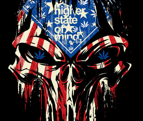 StonerDays Punisher Stars And Stripes Dab Mat with patriotic design, 8" diameter
