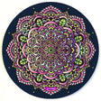 StonerDays Purple Haze Dab Mat with intricate mandala design, polyester and rubber materials, top view