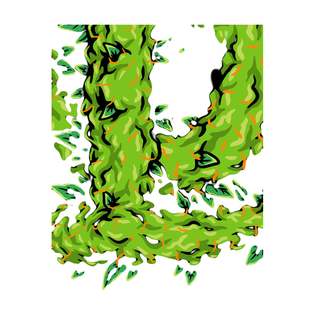 StonerDays Men's Green Leafy Logo Hoodie on White Background