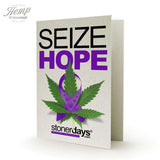 StonerDays Seize Hope Hemp Card in Purple, 8.5" x 5.5" Novelty Gift Card Front View