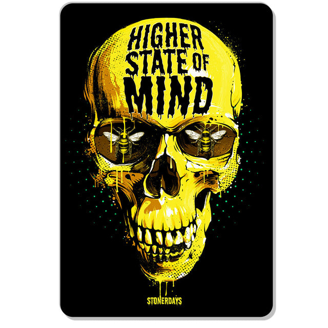 StonerDays 'Silence Of The Dabs' Dab Mat with Skull Design, 8" Size, Front View