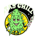 StonerDays Stay Chill Men's Hoodie graphic with smiling cannabis leaf design, size small