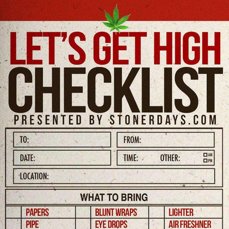 StonerDays Hemp Greeting Card with Checklist Design, Novelty Gift for Cannabis Enthusiasts