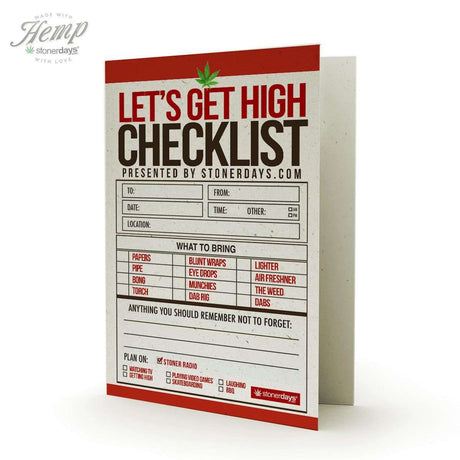 STONER CHECKLIST HEMP GREETING CARD