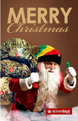 StonerDays Stoney Santa Christmas Hemp Cards featuring a festive Santa with hemp-themed outfit