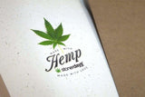 Close-up of StonerDays Stoney Santa Christmas Hemp Card with Cannabis Leaf Design