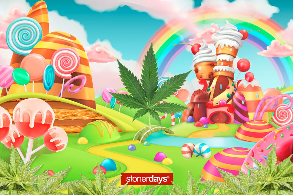 StonerDays Stoneyland Dab Mat with vibrant candyland design, 1/4" thick polyester and rubber