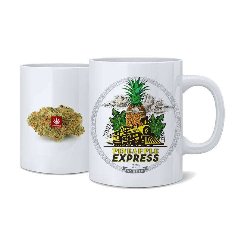 StonerDays Pineapple Express & Blue Dream Nug Mugs, Front View, Ceramic Novelty Gift