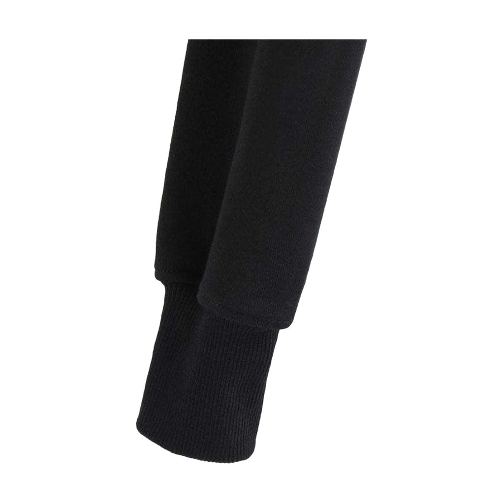 Close-up of StonerDays Women's Crop Top Hoodie sleeve in black cotton
