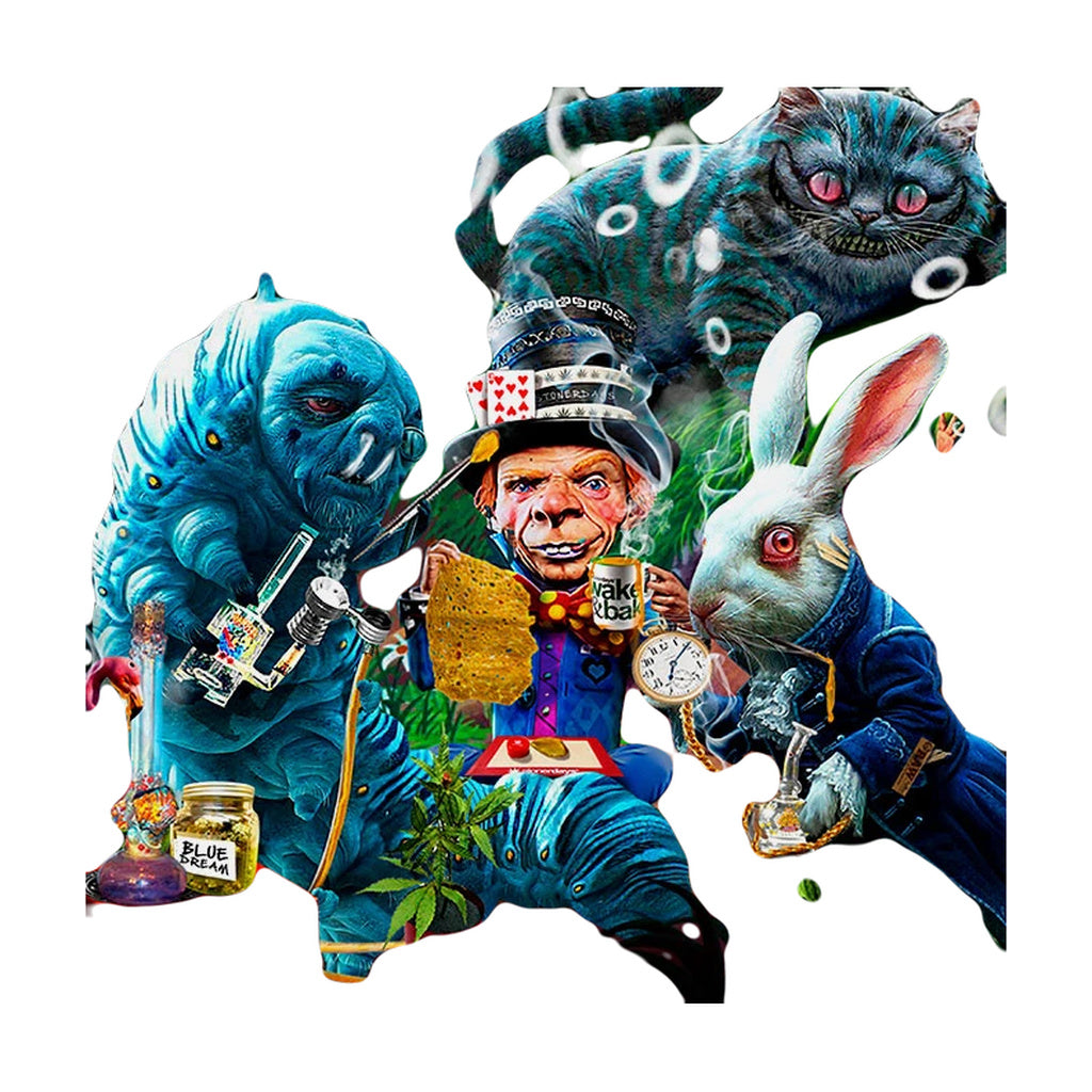 StonerDays Tea Party Combo Dab Mat Pack featuring whimsical character designs, perfect for bongs and concentrates.