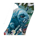 StonerDays Tea Party Weed Socks with vibrant dab straw design, size L/M