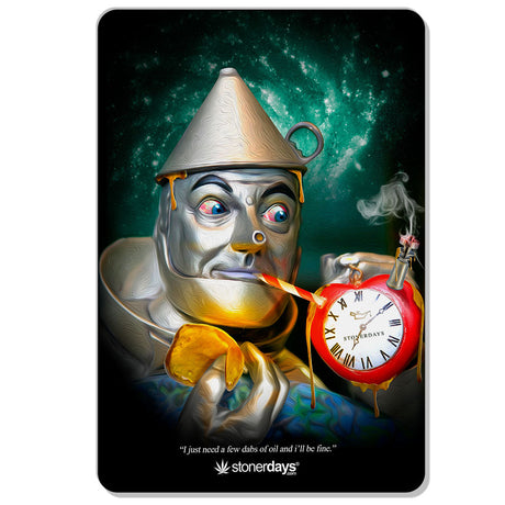 StonerDays Tin Man Dab Mat with vibrant artwork, 8" size, perfect for bongs and concentrates.