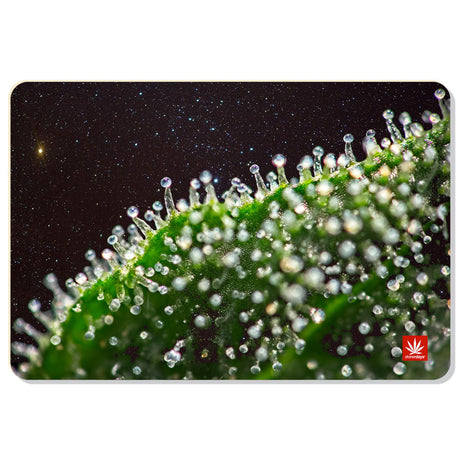 StonerDays Trichomes In Space Dab Mat with cosmic background, 1/4" thick rubber