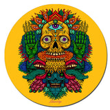 StonerDays Voodoo Mary Janes Spell Dab Mat with vibrant psychedelic design on yellow background