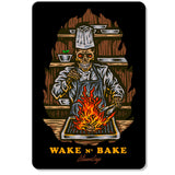 StonerDays Wake N Bake 12x8" Dab Mat with vibrant skeleton chef design, front view