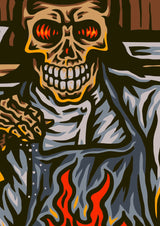 StonerDays Wake N Bake 8" Dab Mat with vibrant skull design, top view on seamless background