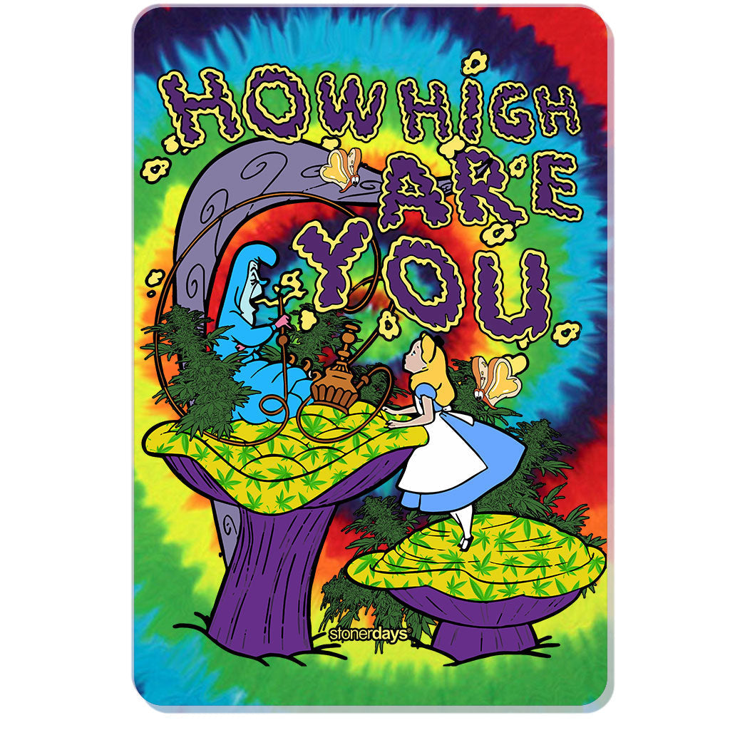 StonerDays 'We're All Mad Here' colorful dab mat with Alice in Wonderland theme