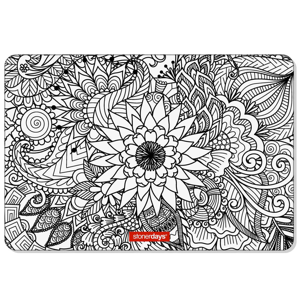 StonerDays White Lotus 8" Silicone Creativity Mat for Concentrates, Top View