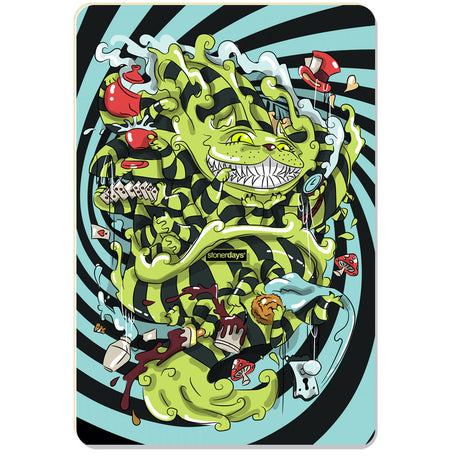 StonerDays Wonderland themed silicone dab mat with vibrant green psychedelic design