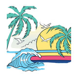 StonerDays Yezzuhh Crop Top Hoodie with vibrant beach graphic design, women's cotton apparel