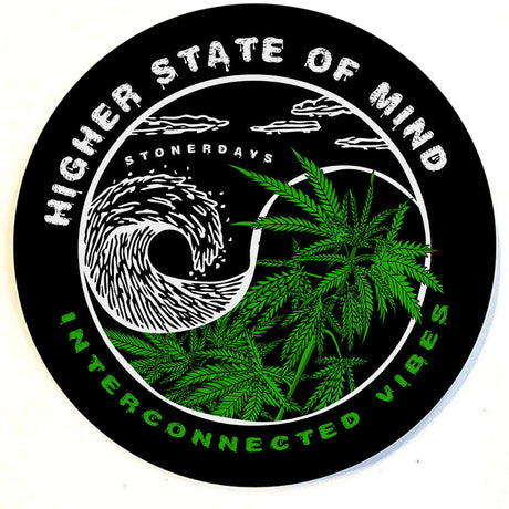 StonerDays Yin Yang Dab Mat with cannabis leaf design, 8" polyester, ideal for bongs and concentrates