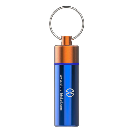 Storz & Bickel Capsule Caddy Keychain in Blue - Silicone Dry Herb Container