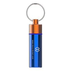 Storz & Bickel Capsule Caddy Keychain in Blue - Silicone Dry Herb Container