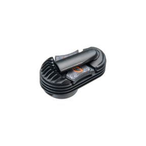 Storz & Bickel Crafty Cooling Unit for Vaporizers, top view on seamless black background
