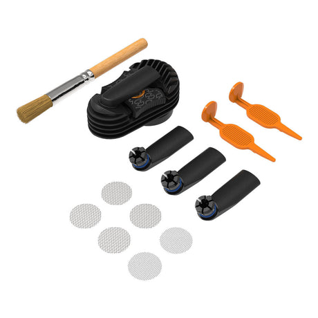Storz & Bickel Crafty vaporizer wear & tear set with brushes and screens on white