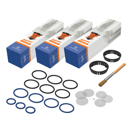 Storz & Bickel Solid Valve Wear & Tear Set displayed with boxes, rings, and cleaning brush