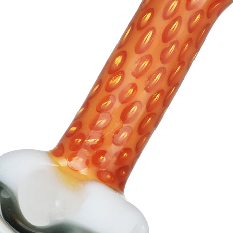 Stratus Honeycomb Spoon Pipe in Amber, 4.25" Borosilicate Glass, Close-Up Side View