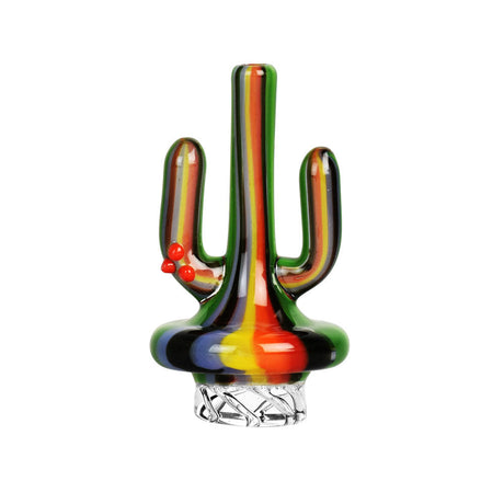 Striped Cactus Helix Carb Cap, 30mm, Heavy Wall Borosilicate Glass, Front View on White Background