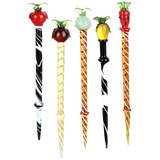 Striped Fruit Glass Dab Tool | 5.5" | Assorted Designs | 10ct Bundle