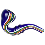 Striped Glass Sherlock Pipe | 5" | Assorted Colors | 10ct Bundle