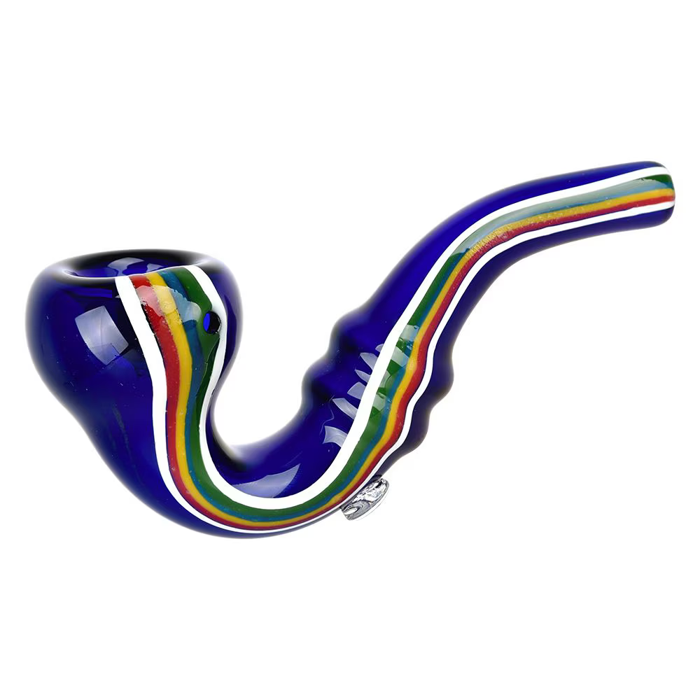 Striped Glass Sherlock Pipe | 5" | Assorted Colors | 10ct Bundle