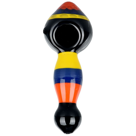Striped Golf Ball Glass Spoon Pipe | 5.25" | Assorted Colors | 10ct Bundle