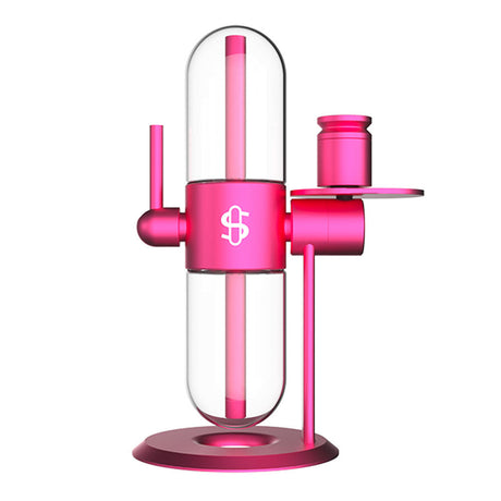 Stündenglass Gravity Infuser Water Pipe in Pink, 15" Novelty Desktop Bong with 90 Degree Joint