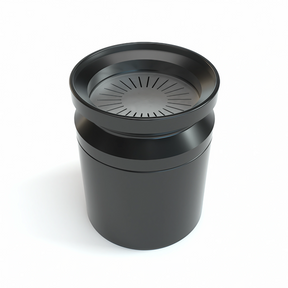 Stündenglass Hookah Bowl in black, portable 8" design for dry herbs, top view on white background