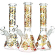 Assorted Sugar Skull Beaker Water Pipes with Borosilicate Glass - Front and Side Views