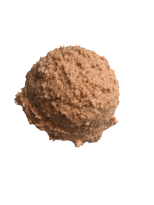 Elite Creed Natural Chocolate Sugar Scrub with CBD, rich texture, close-up on white background